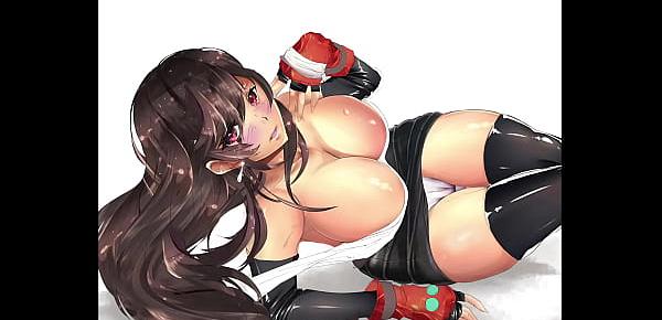  [Hentai] Tifa and her huge boobies in a lewd pose, showing her pussy